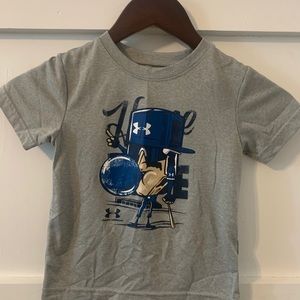 Toddler boys under Armour baseball theme shirt